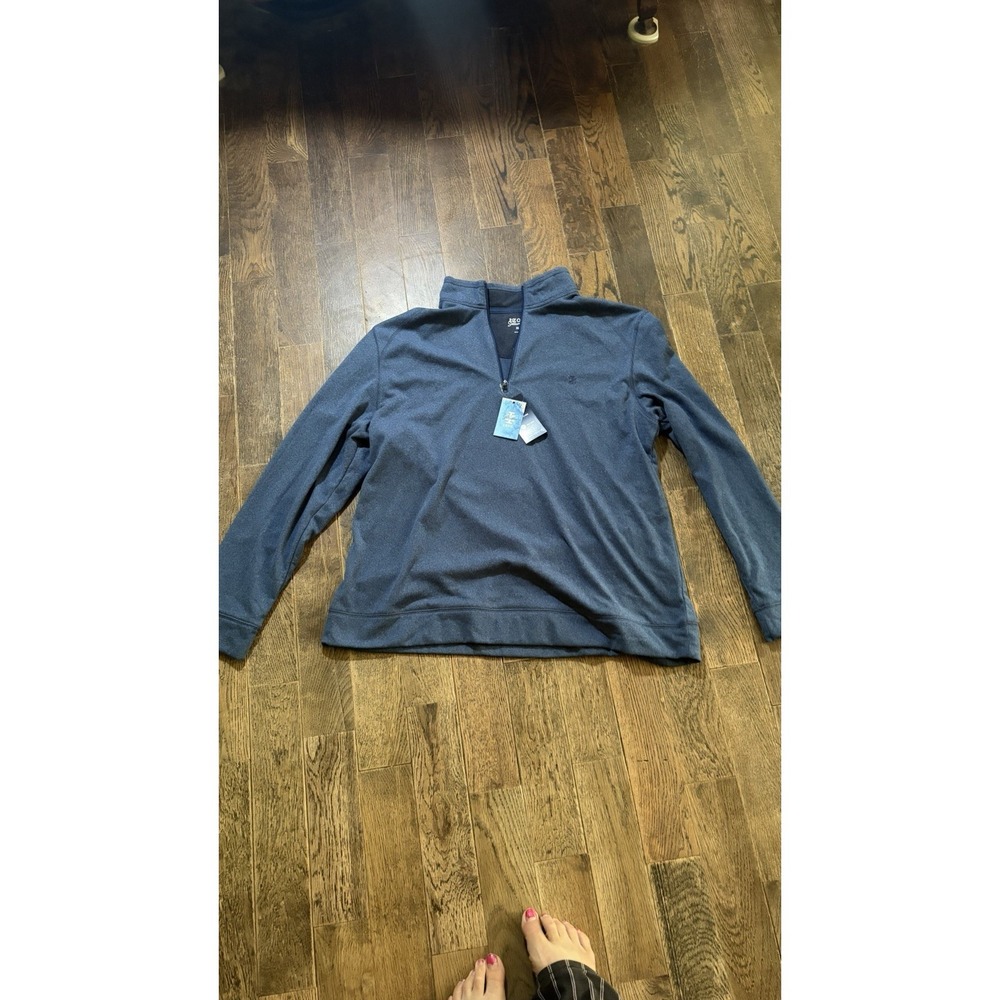 Izod Saltwater Performance Mens 1/4 Zip Pullover Long Sleeve Size XL NWT BLUE